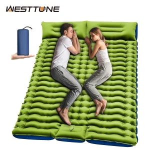 Double Sleeping Pad w/ Pillow / Built-in Foot Pump